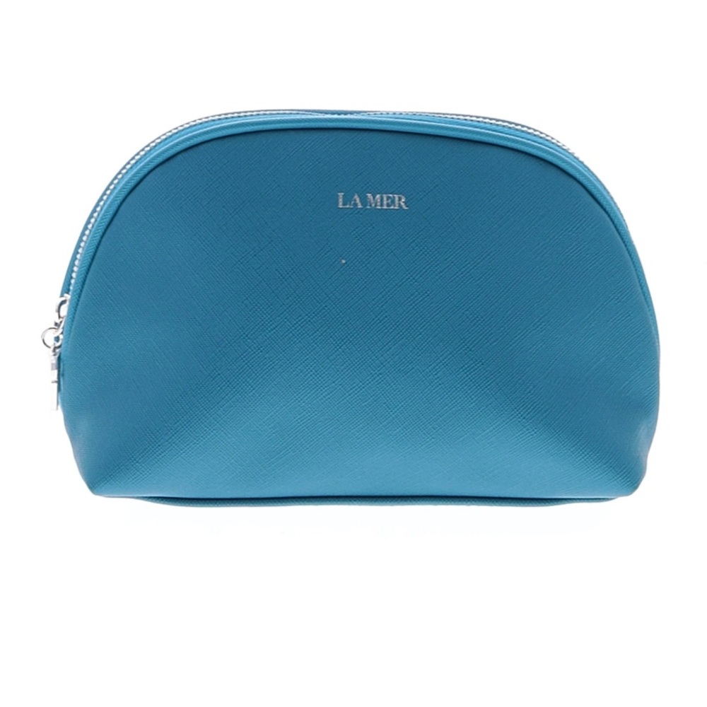 La Mer Teal Blue Cosmetic Pouch